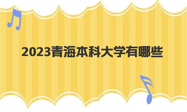 2023青海本科大学有哪些 附最低录取分数线及位次表