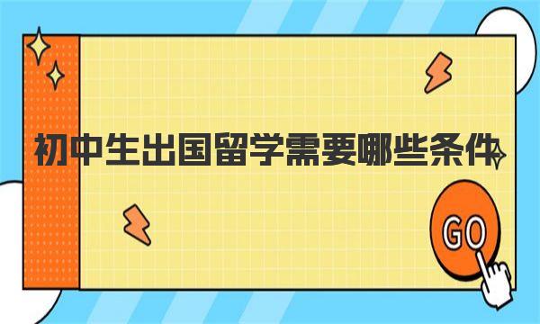 初中生出国留学需要哪些条件