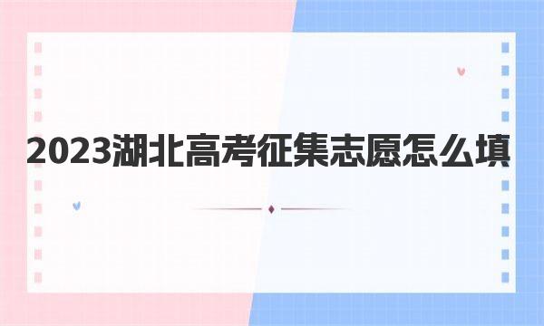 2023湖北高考征集志愿怎么填，附湖北省征集志愿填报注意事项 