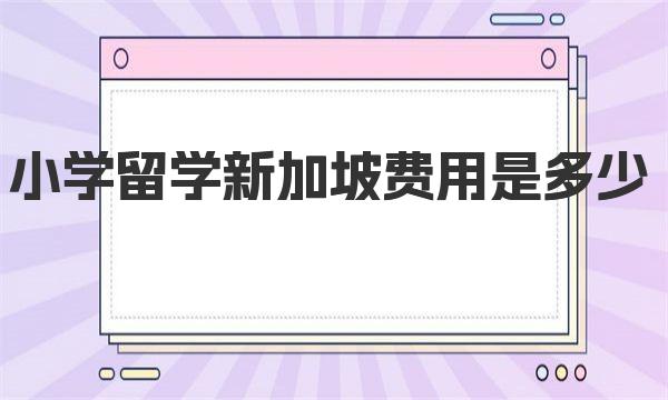 小学留学新加坡费用是多少 新加坡小学申请条件