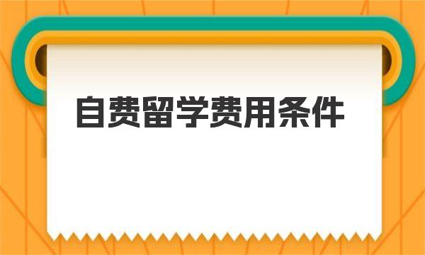 自费留学费用条件