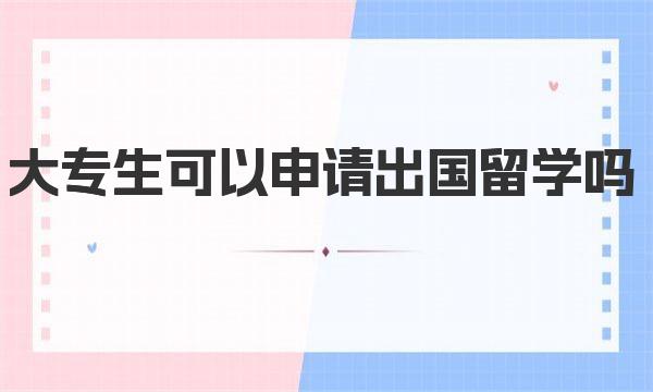 大专生可以申请出国留学吗