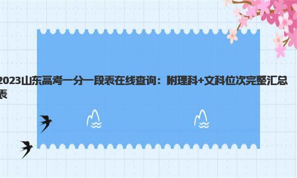 2023山东高考一分一段表在线查询：附理科+文科位次完整汇总表 