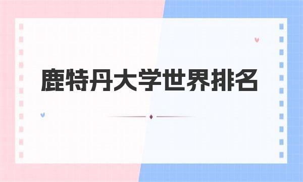 鹿特丹大学世界排名 一起来看看