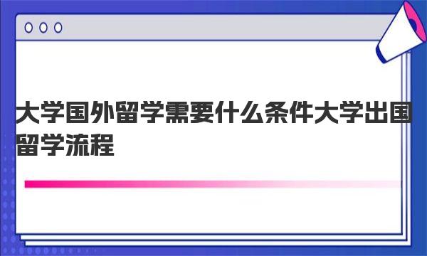 大学国外留学需要什么条件 大学出国留学流程