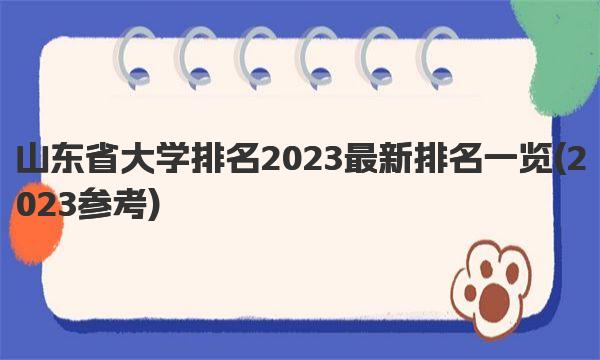 山东省大学排名2023最新排名一览