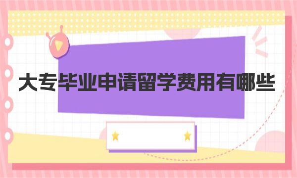 大专毕业申请留学费用有哪些 一起来看看