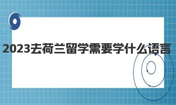 2023去荷兰留学需要学什么语言