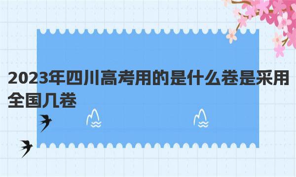 2023年四川高考用的是什么卷 是采用全国几卷 