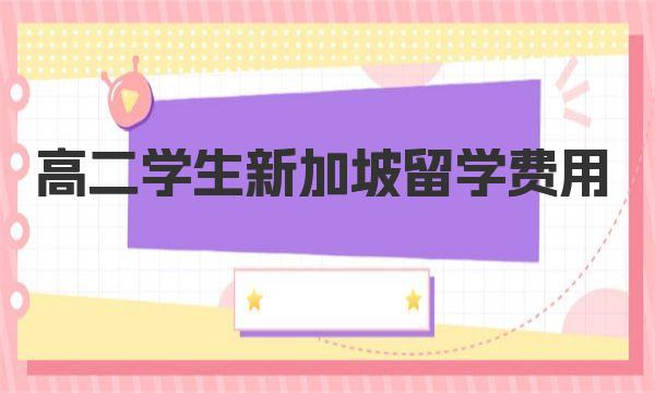 高二学生新加坡留学费用 新加坡高二留学费用